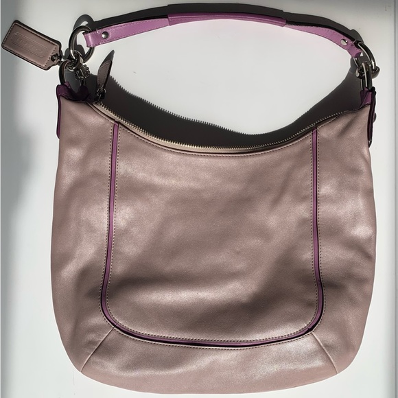 Early 2000s Lavender and Purple Coach Shoulder Bag. - Picture 2 of 10